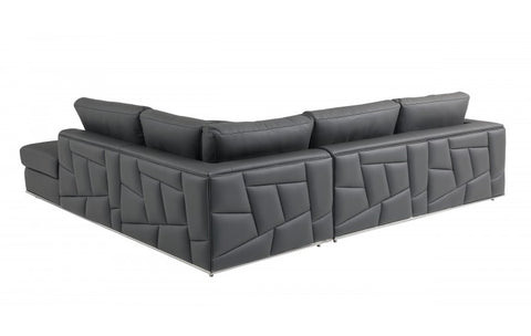 998 DivanItalia Dark Gray Right Arm Facing Sectional – Top Grain Italian LeatherModel:  998-DK_GRAY-RAF-SECT