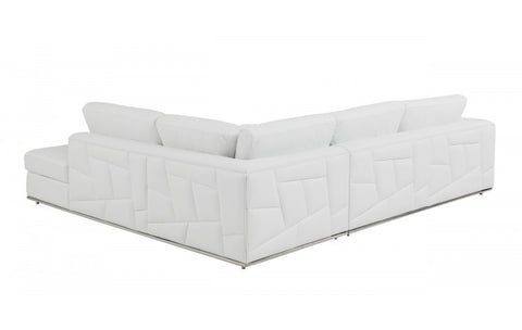 998 DivanItalia White Right Arm Facing Sectional – Top Grain Italian LeatherModel:  998-WHITE-RAF-SECT