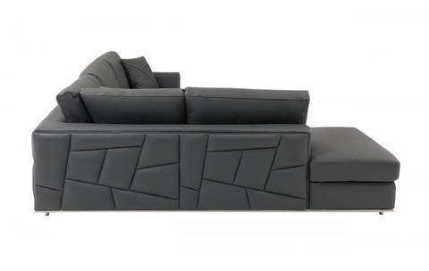 998 DivanItalia Dark Gray Left Arm Facing Sectional – Top Grain Italian LeatherModel:  998-DK_GRAY-LAF-SECT