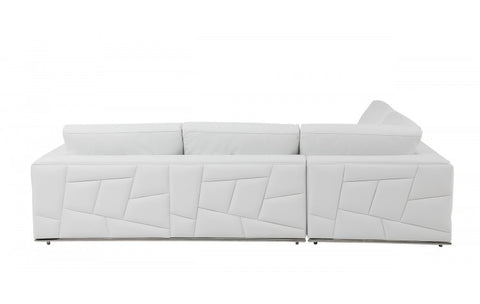 998 DivanItalia White Left Arm Facing Sectional – Top Grain Italian LeatherModel:  998-WHITE-LAF-SECT