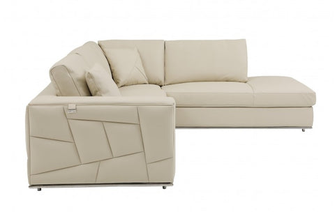 998 DivanItalia Cream Right Arm Facing Sectional – Top Grain Italian LeatherModel:  998-BEIGE-RAF-SECT