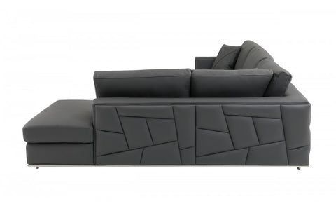 998 DivanItalia Dark Gray Right Arm Facing Sectional – Top Grain Italian LeatherModel:  998-DK_GRAY-RAF-SECT