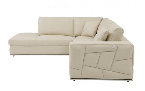 998 DivanItalia Cream Left Arm Facing Sectional – Top Grain Italian LeatherModel:  998-BEIGE-LAF-SECT
