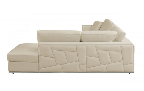 998 DivanItalia Cream Right Arm Facing Sectional – Top Grain Italian LeatherModel:  998-BEIGE-RAF-SECT