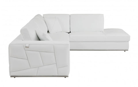 998 DivanItalia White Right Arm Facing Sectional – Top Grain Italian LeatherModel:  998-WHITE-RAF-SECT