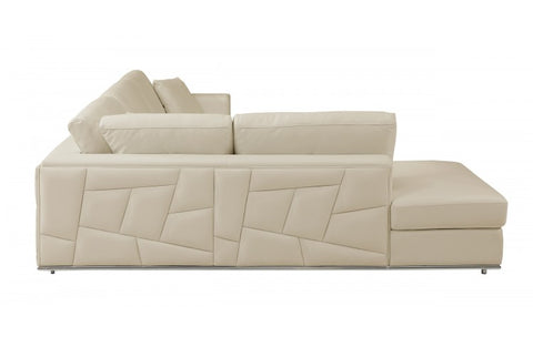 998 DivanItalia Cream Left Arm Facing Sectional – Top Grain Italian LeatherModel:  998-BEIGE-LAF-SECT