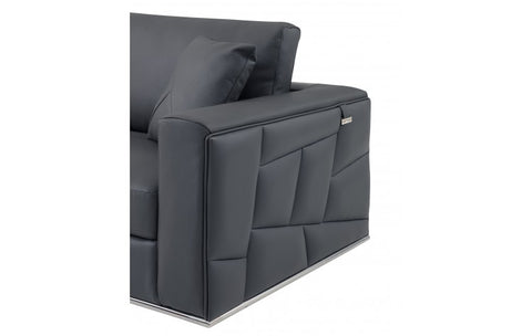 998 DivanItalia Dark Gray Left Arm Facing Sectional – Top Grain Italian LeatherModel:  998-DK_GRAY-LAF-SECT