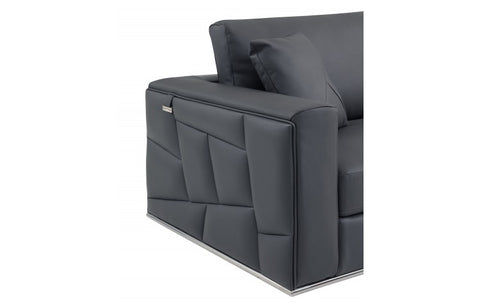 998 DivanItalia Dark Gray Right Arm Facing Sectional – Top Grain Italian LeatherModel:  998-DK_GRAY-RAF-SECT