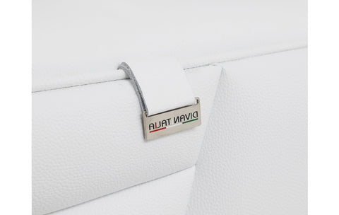 998 DivanItalia White Left Arm Facing Sectional – Top Grain Italian LeatherModel:  998-WHITE-LAF-SECT