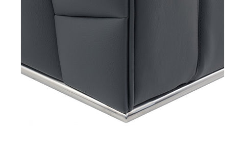 998 DivanItalia Dark Gray Right Arm Facing Sectional – Top Grain Italian LeatherModel:  998-DK_GRAY-RAF-SECT