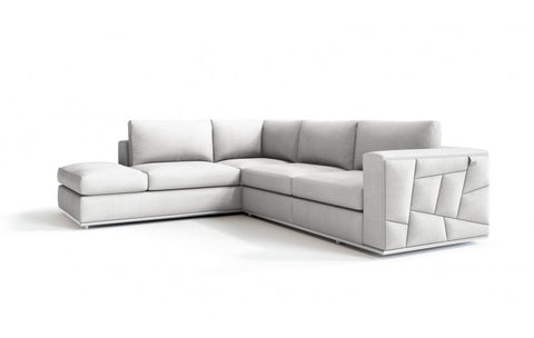 998 DivanItalia White Left Arm Facing Sectional – Top Grain Italian LeatherModel:  998-WHITE-LAF-SECT