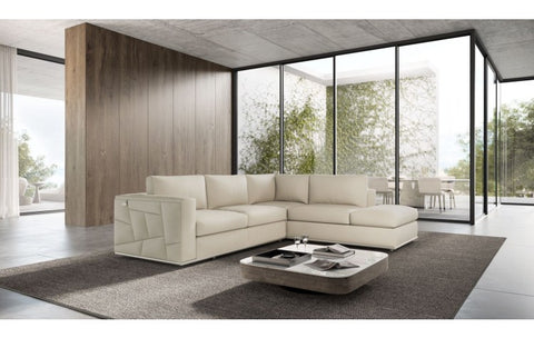 998 DivanItalia Cream Right Arm Facing Sectional – Top Grain Italian LeatherModel:  998-BEIGE-RAF-SECT