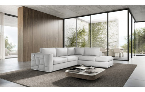 998 DivanItalia White Right Arm Facing Sectional – Top Grain Italian LeatherModel:  998-WHITE-RAF-SECT