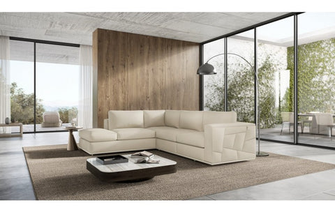 998 DivanItalia Cream Left Arm Facing Sectional – Top Grain Italian LeatherModel:  998-BEIGE-LAF-SECT