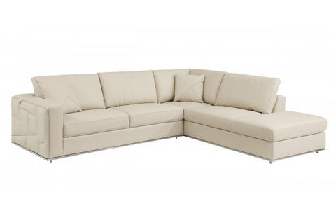 998 DivanItalia Cream Right Arm Facing Sectional – Top Grain Italian LeatherModel:  998-BEIGE-RAF-SECT