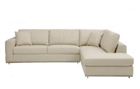 998 DivanItalia Cream Right Arm Facing Sectional – Top Grain Italian LeatherModel:  998-BEIGE-RAF-SECT