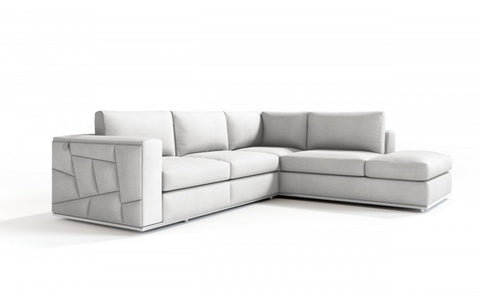 998 DivanItalia White Right Arm Facing Sectional – Top Grain Italian LeatherModel:  998-WHITE-RAF-SECT