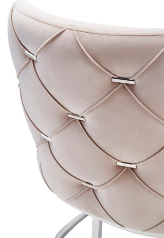 Modrest Daria Modern Beige Velvet And Stainless Steel Dining Chair Set Of 2  Model VGZA-Y632-BG-DC