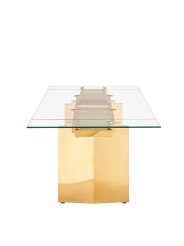 Modrest Nassim Glam Glass Extendable Dining Table Model VGZA-T105-S-GLD