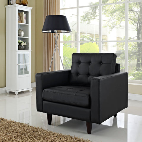 Empress Bonded Leather Armchair Modway Model: eei-1012