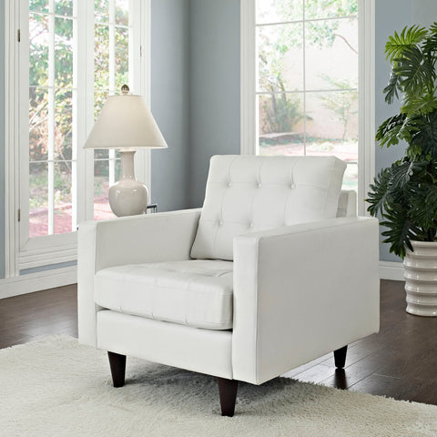 Empress Bonded Leather Armchair Modway Model: eei-1012