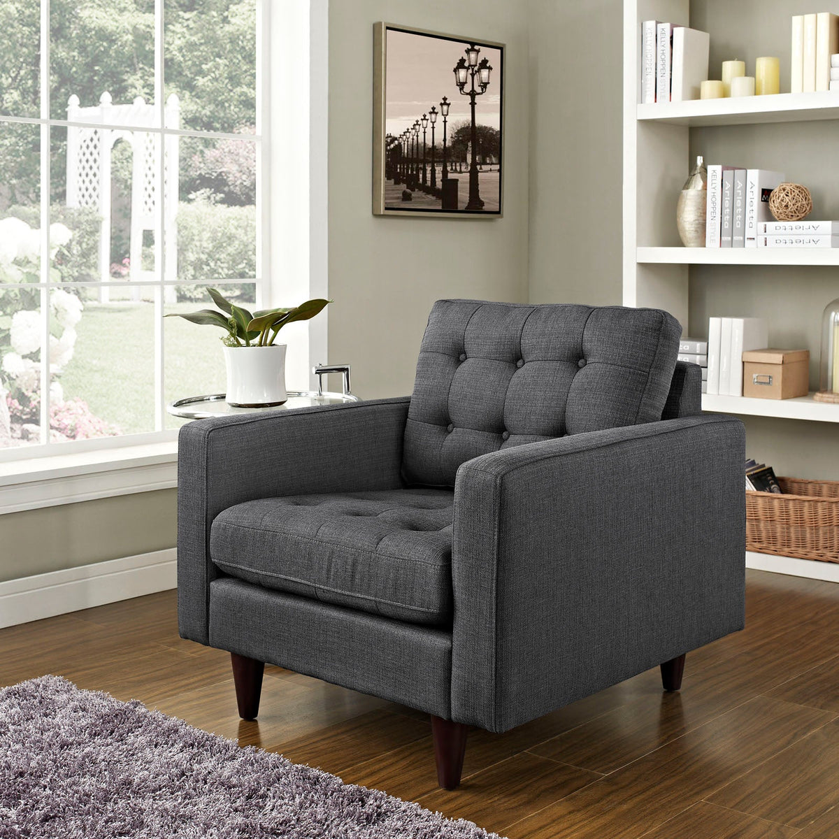 Empress Upholstered Fabric Armchair Modway Model: eei-1013