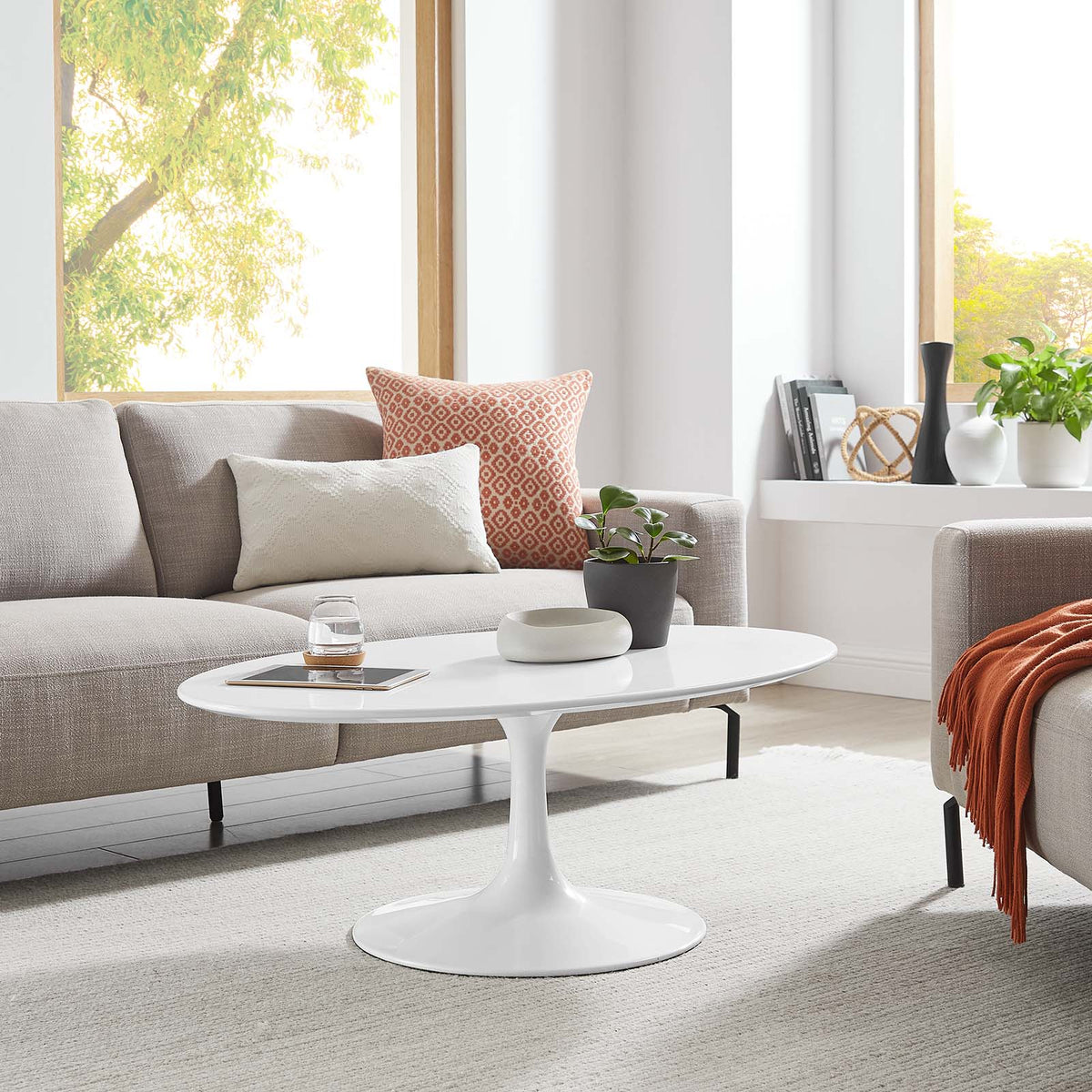 Lippa 42" Oval Coffee Table Modway Model: eei-1139