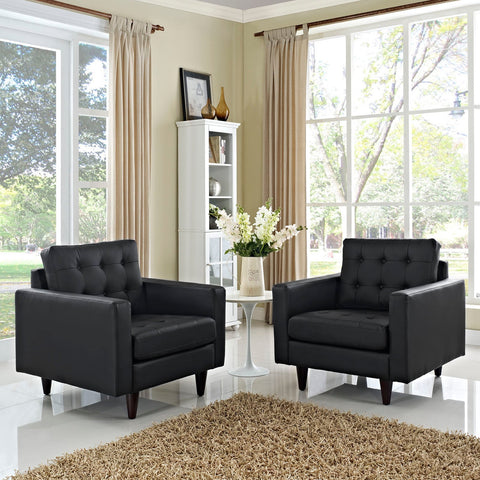 Empress Armchair Leather Set of 2 Modway Model: eei-1282