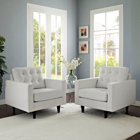 Empress Armchair Leather Set of 2 Modway Model: eei-1282