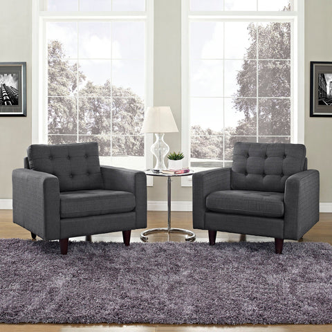 Empress Armchair Upholstered Fabric Set of 2 Modway Model: eei-1283