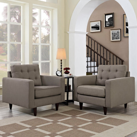 Empress Armchair Upholstered Fabric Set of 2 Modway Model: eei-1283