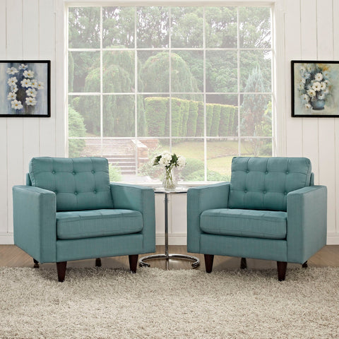 Empress Armchair Upholstered Fabric Set of 2 Modway Model: eei-1283