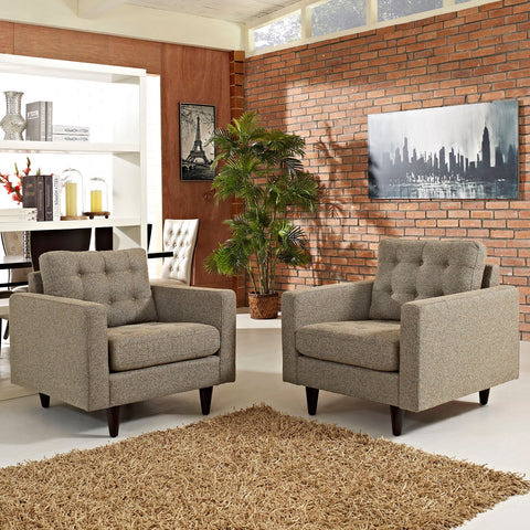 Empress Armchair Upholstered Fabric Set of 2 Modway Model: eei-1283