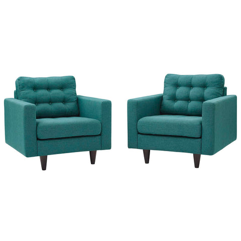 Empress Armchair Upholstered Fabric Set of 2 Modway Model: eei-1283
