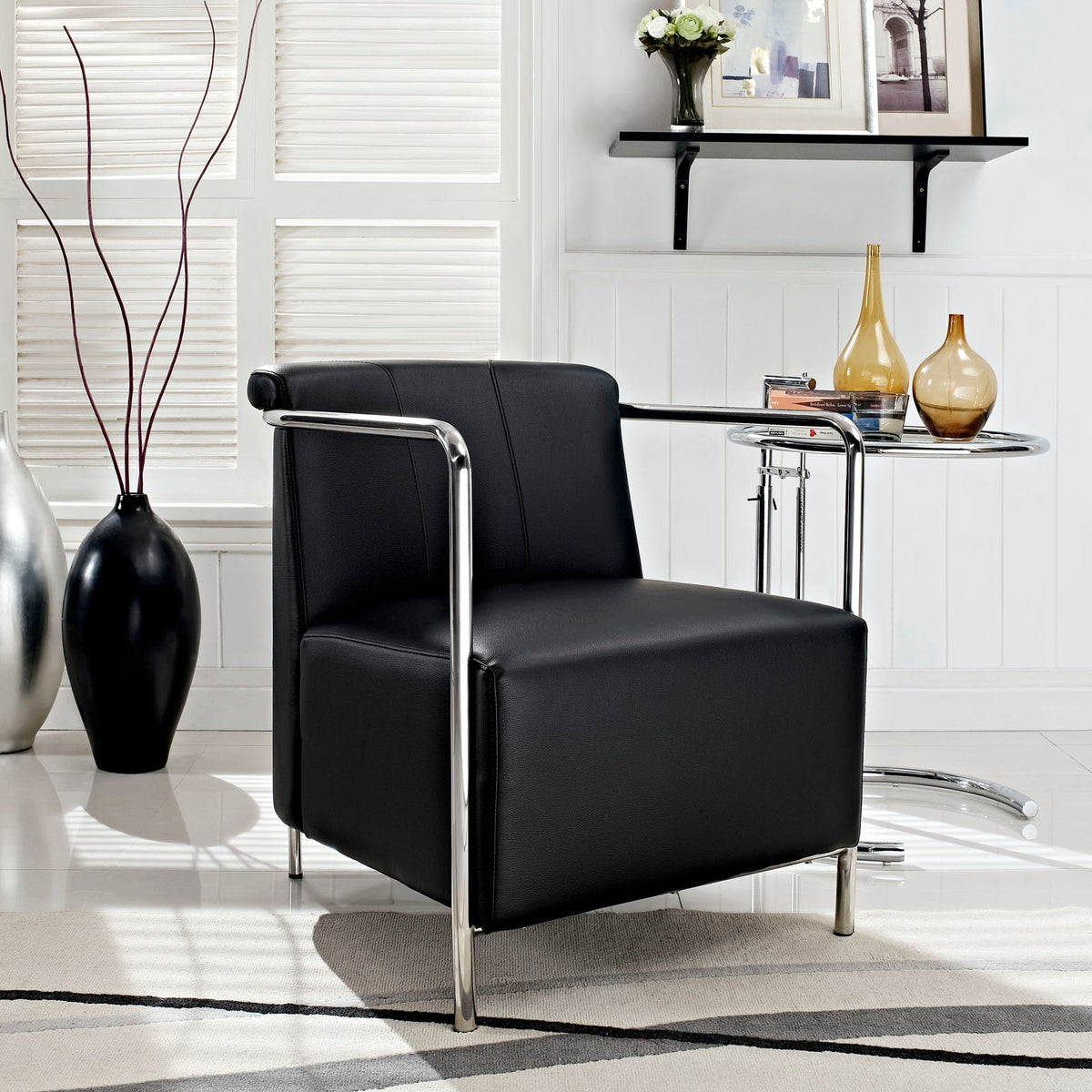Ebb Upholstered Vinyl Lounge Chair Modway Model: eei-1439