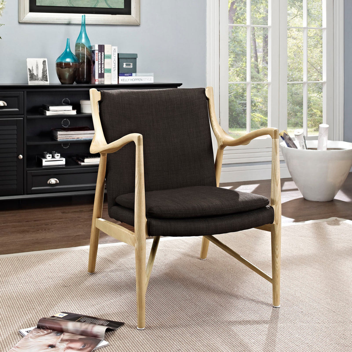 Makeshift Upholstered Fabric Lounge Chair Modway Model: eei-1440