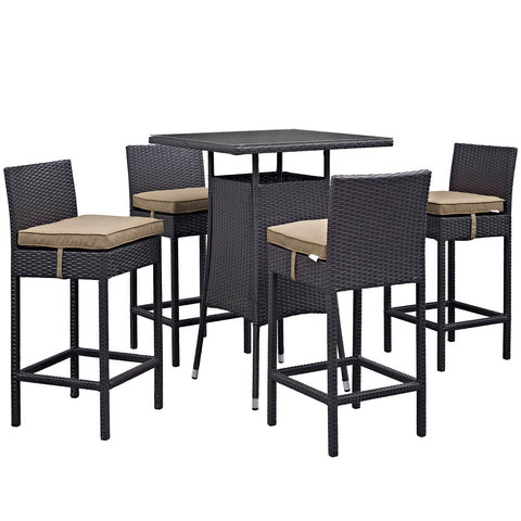 Convene 5 Piece Outdoor Patio Pub Set Modway Model: eei-1963