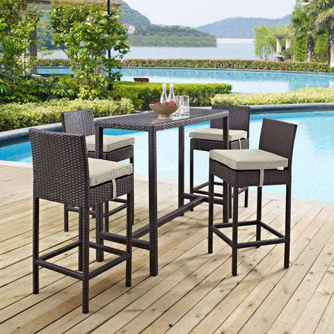 Convene 5 Piece Outdoor Patio Pub Set Modway Model: eei-1964
