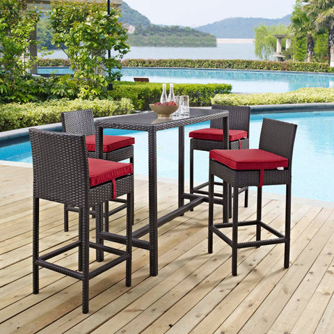 Convene 5 Piece Outdoor Patio Pub Set Modway Model: eei-1964