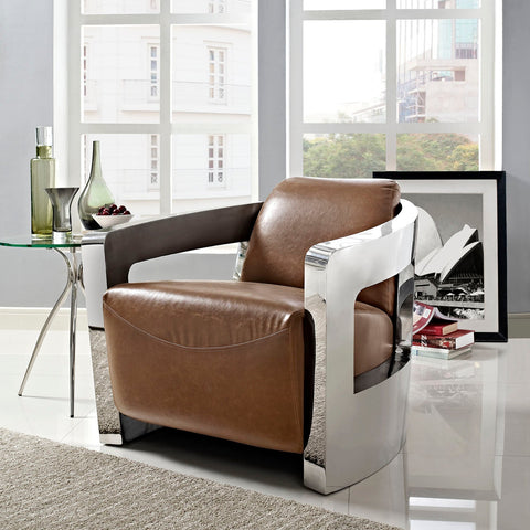 Trip Leather Lounge Chair Modway Model: eei-2070