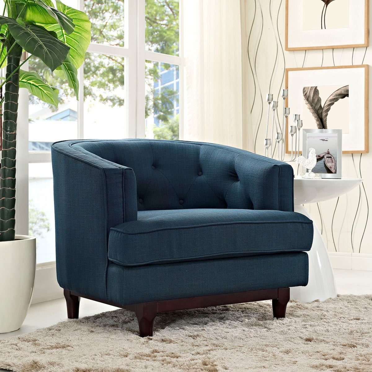 Coast Upholstered Fabric Armchair Modway Model: eei-2130
