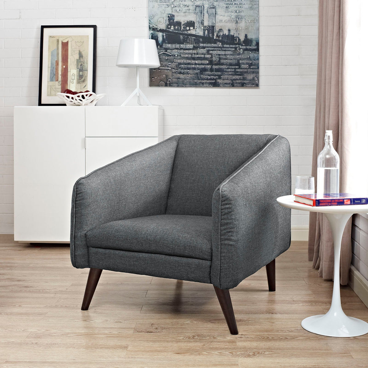 Slide Upholstered Fabric Armchair Modway Model: eei-2132