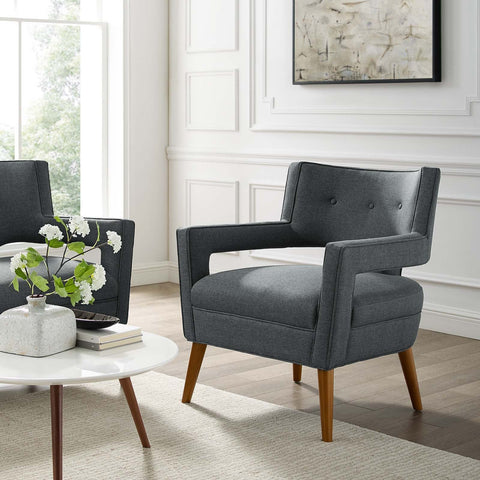 Sheer Upholstered Fabric Armchair Modway Model: eei-2142