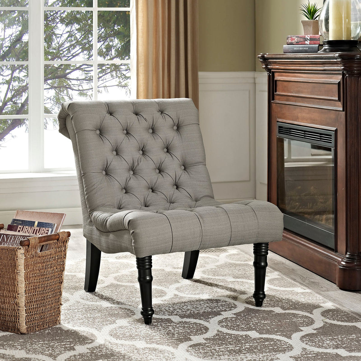 Navigate Upholstered Fabric Lounge Chair Modway Model: eei-2144
