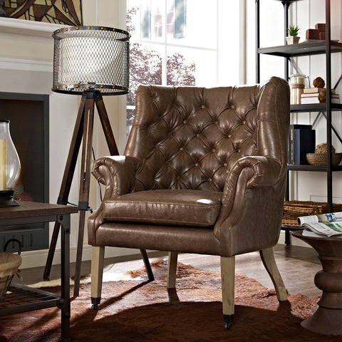 Chart Upholstered Vinyl Lounge Chair Modway Model: eei-2147