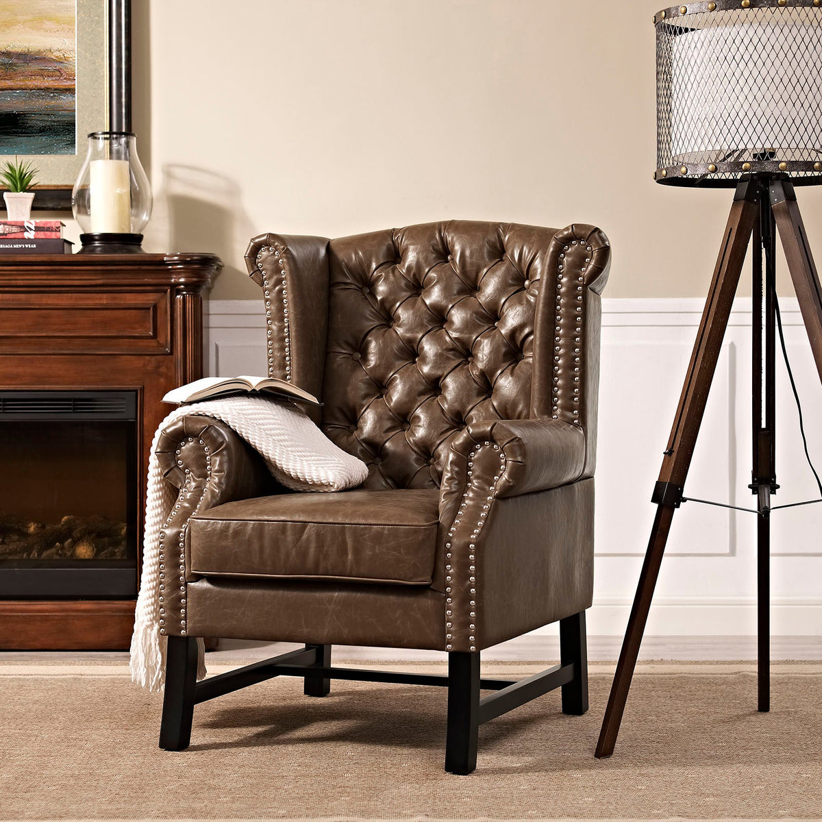 Steer Upholstered Vinyl Armchair Modway Model: eei-2151