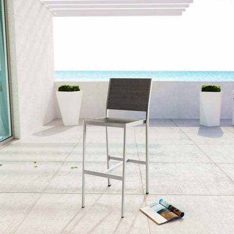 Shore Outdoor Patio Aluminum Armless Bar Stool Modway Model: eei-2255