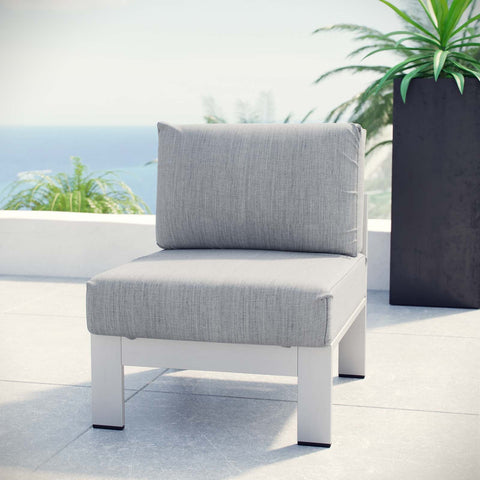Shore Armless Outdoor Patio Aluminum Chair Modway Model: eei-2263