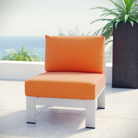 Shore Armless Outdoor Patio Aluminum Chair Modway Model: eei-2263