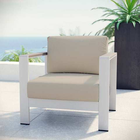 Shore Outdoor Patio Aluminum Armchair Modway Model: eei-2266